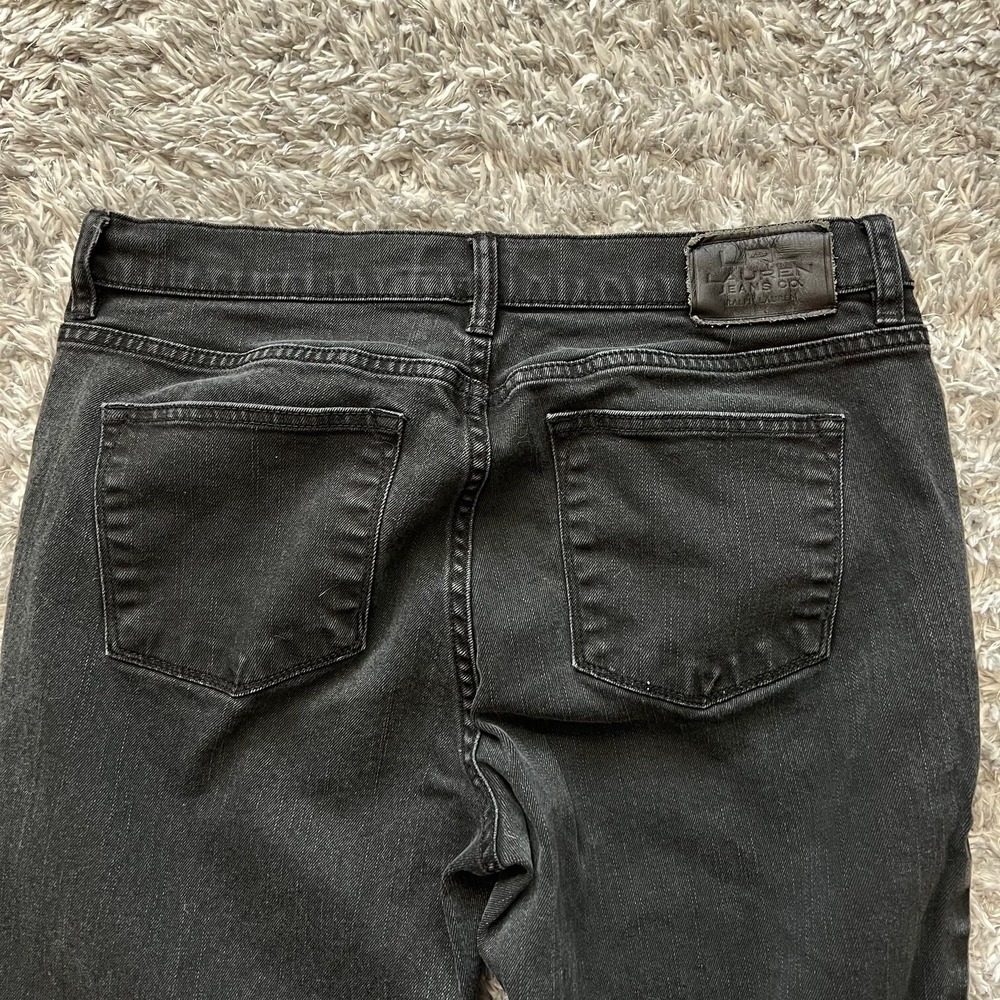 LRL Ralph Lauren Jeans Co Sz 10P Black Classic Straight Denim Women's Designer - Picture 5 of 11